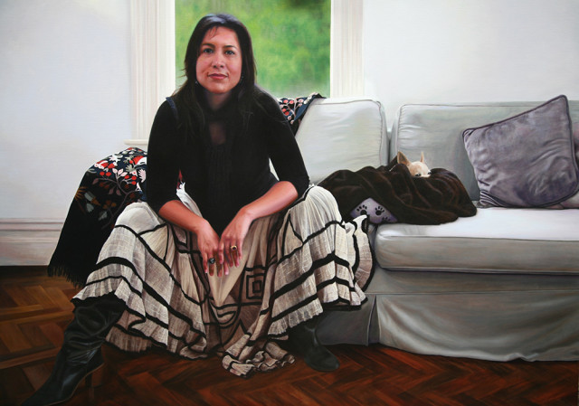 Kate Ceberano This portrait of Kate, captured in her home in Melbourne with her pet pooch was a selected Finalist in the Archibald Prize 2010. Painted in oil on Belgian Linen the work measures 196cm x 143cm
